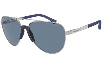 Solbriller Emporio Armani EA2059 30452V Polarized Pilot Sølv