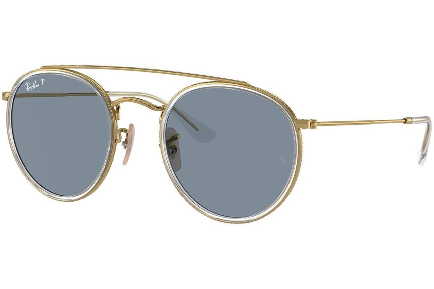 Solbriller Ray-Ban Round Double Bridge RB3647N 001/02 Rund Guld