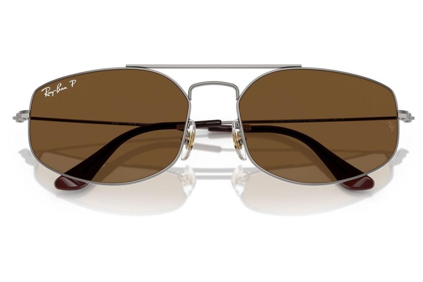 Solbriller Ray-Ban RB3845 004/57 Polarized Rektangulær Grå