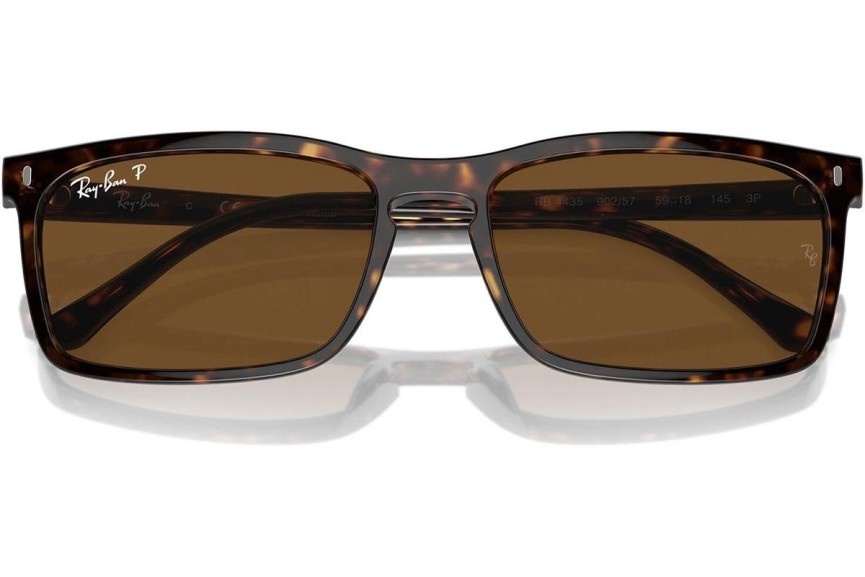 Solbriller Ray-Ban RB4435 902/57 Polarized Rektangulær Havana