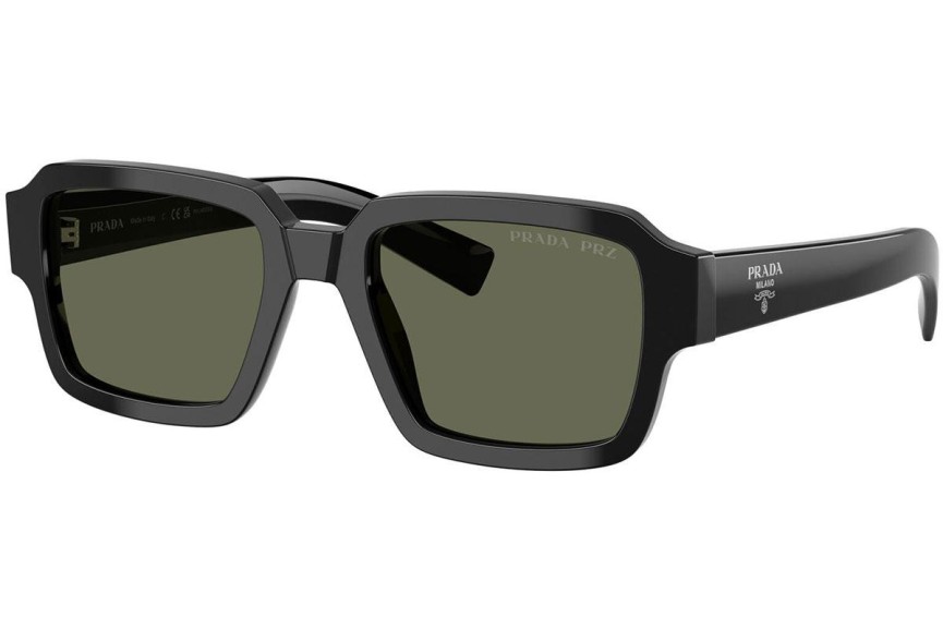 Solbriller Prada PR02ZS 1AB03R Polarized Rektangulær Sort