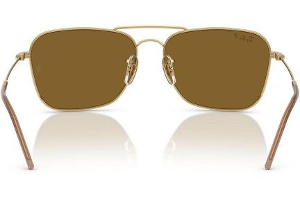 Solbriller Ray-Ban Caravan Reverse RBR0102S 001/83 Polarized Rektangulær Guld