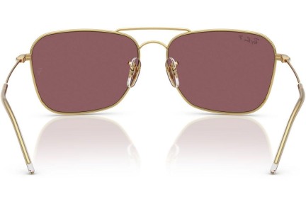 Solbriller Ray-Ban Caravan Reverse RBR0102S 001/LB Polarized Rektangulær Guld