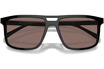 Solbriller Prada PRA22S 16K30H Polarized Firkantet Sort