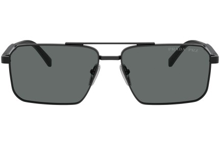 Solbriller Prada PRA57S 1AB5Z1 Polarized Rektangulær Sort